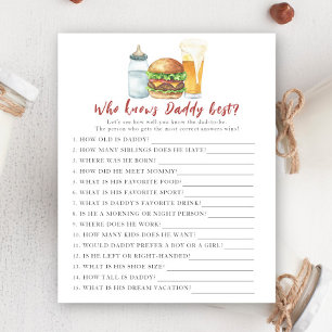 Baby shower de brasserie - Jeu Qui connaît le mieu