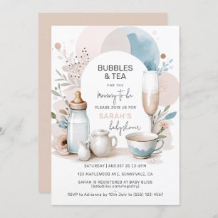 Baby shower de bulles et de thé Invitation pour ma