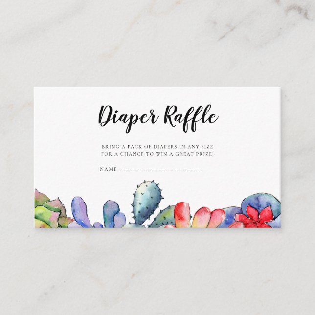 Baby shower de cactus Succulent Carte de rabat (Devant)