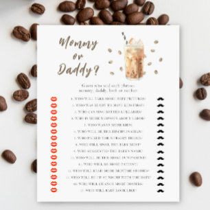 Baby shower de café glacé - jeu maman ou papa