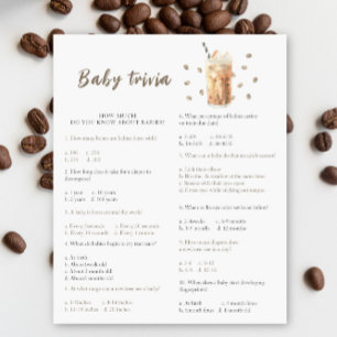 Baby shower de café glacé - Jeu Trivia bébé