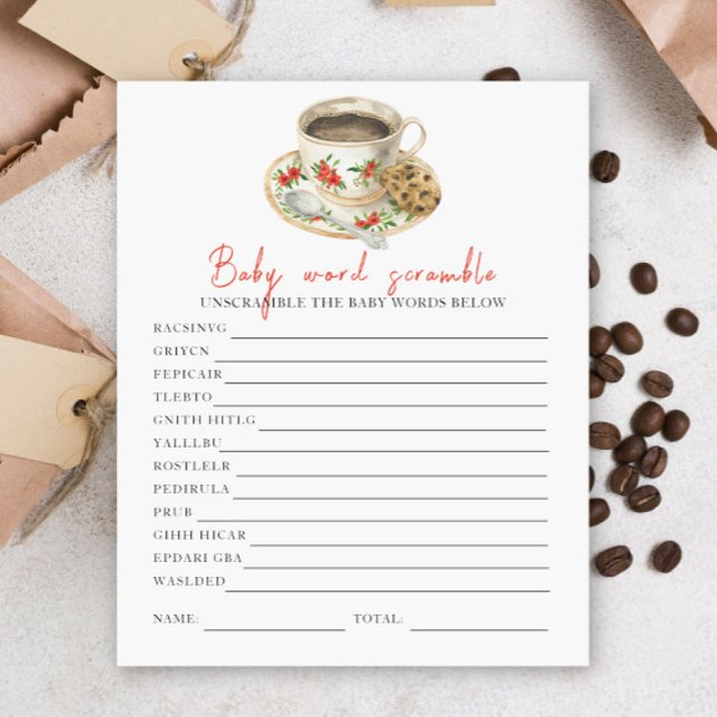 Baby shower de café - Mot de bébé Scramble (Créateur téléchargé)