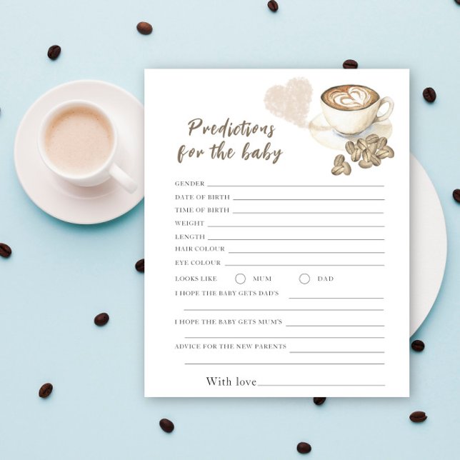 Baby shower de café - prédictions et conseils bébé (Créateur téléchargé)
