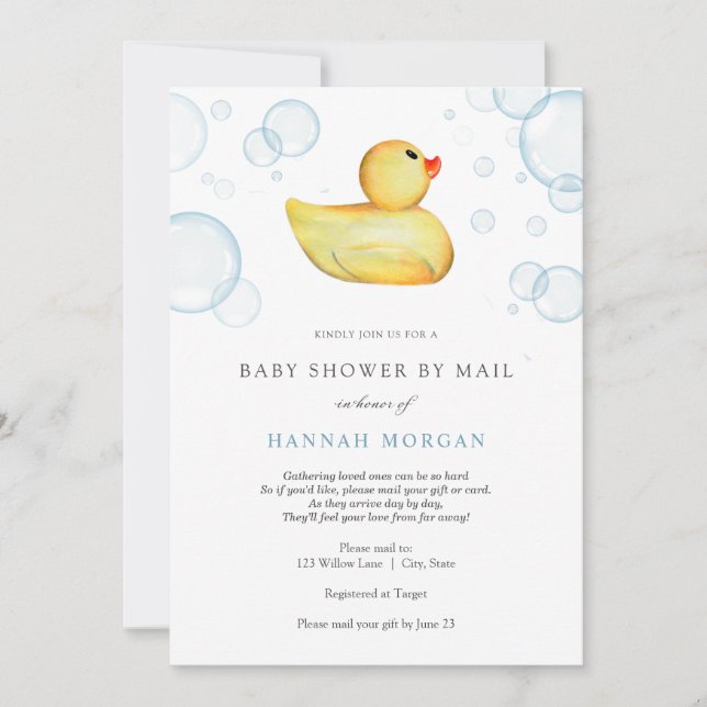 Baby shower de canard en caoutchouc par invitation (Devant)