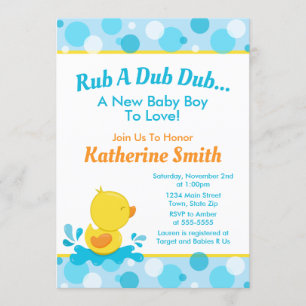 Baby shower de canard Invitation Bébé Canard Garço