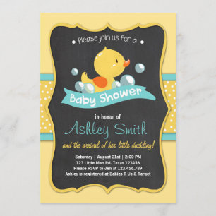 Baby shower de canard invitation Canard en caoutch