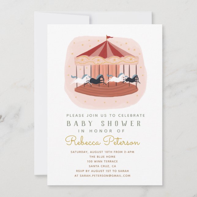 baby shower de carrousel Invitation (Devant)