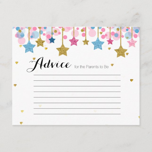 Baby shower de carte conseil Twinkle Pink blue (Devant)