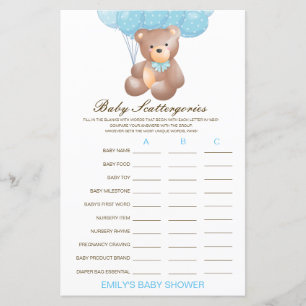 Baby shower de catégories pour bébés Jeu IMPRIMÉ