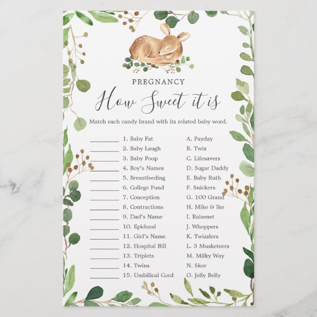 Baby shower de cerf Grossesse comme il est doux je (Devant)