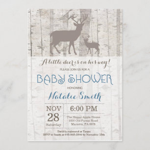 Baby shower de cerfs Boy Invitation Bois rustique