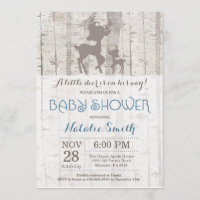 Baby shower de cerfs Boy Invitation Bois rustique