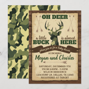 Baby shower de cerfs de Camouflage Invitation de l