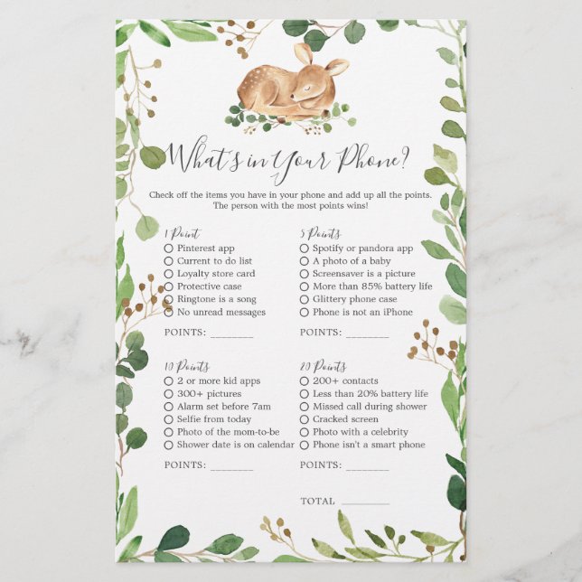 Baby shower de cerfs Qu'est-ce que votre téléphone (Devant)