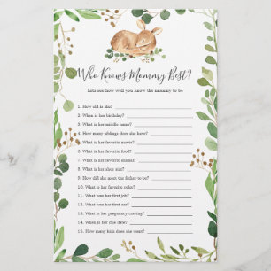 Baby shower de cerfs qui connaît maman mieux