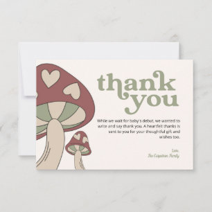 Baby shower de champignons Merci   Sage Green