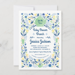 Baby shower de charme Brunch Invitation Vert