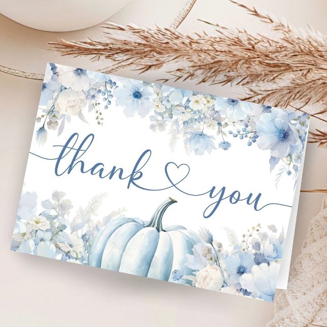 Baby shower de chute Citrouille rose Merci plié (Créateur téléchargé)