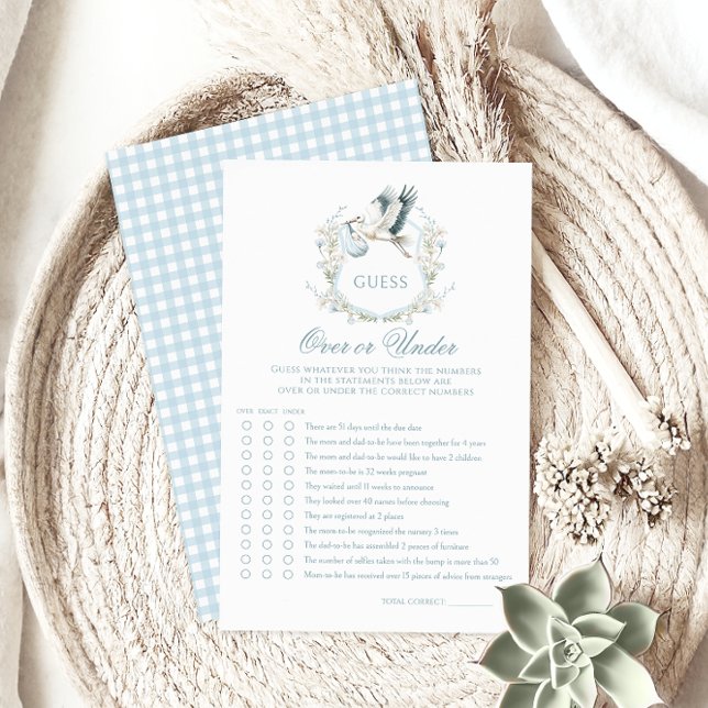 Baby shower de cigogne bleu clair au-dessus ou au- (Créateur téléchargé)