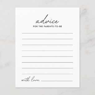 Baby shower de conseil minimaliste noir et blanc