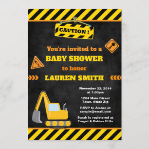 Baby shower de construction Invitation Baby Boy