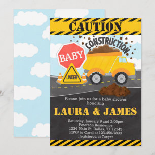 Baby shower de construction Invitation d'invitatio