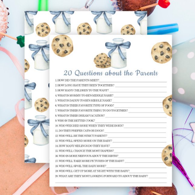 Baby shower de cookies - 20 Questions sur les pare (Créateur téléchargé)