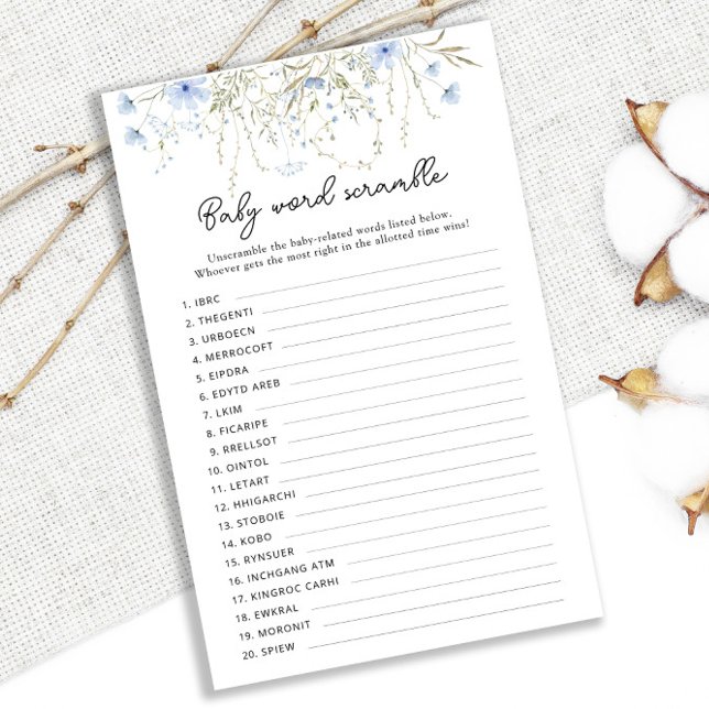 Baby shower de Cornflower bleu Mot Bébé (Créateur téléchargé)