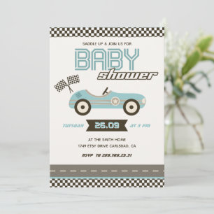 Baby shower de course automobile Invitation