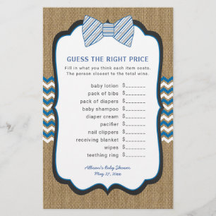 Baby shower de Cravate Bow Prix des jeux + course