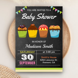 Baby shower de Cupcake sucré mou Invitation
