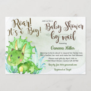 Baby shower de dinosaures par invitation par courr