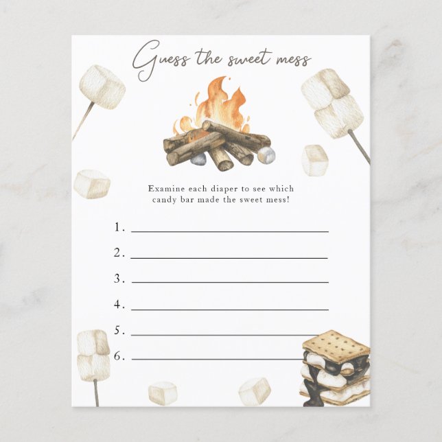 Baby shower de feu de camp Guess le jeu de la paga (Devant)