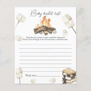 Baby shower de feu de camp - Liste des seaux pour