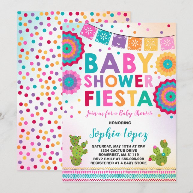 Baby shower de Fiesta Invitation Baby shower mexic (Devant / Derrière)