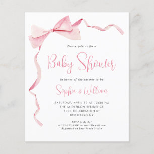 Baby shower de fille de béquille de ruban rose bud