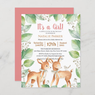 Baby shower de filles florales de forêt à budget