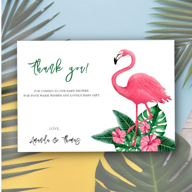 Baby shower de Flamant rose tropical - merci (Créateur téléchargé)