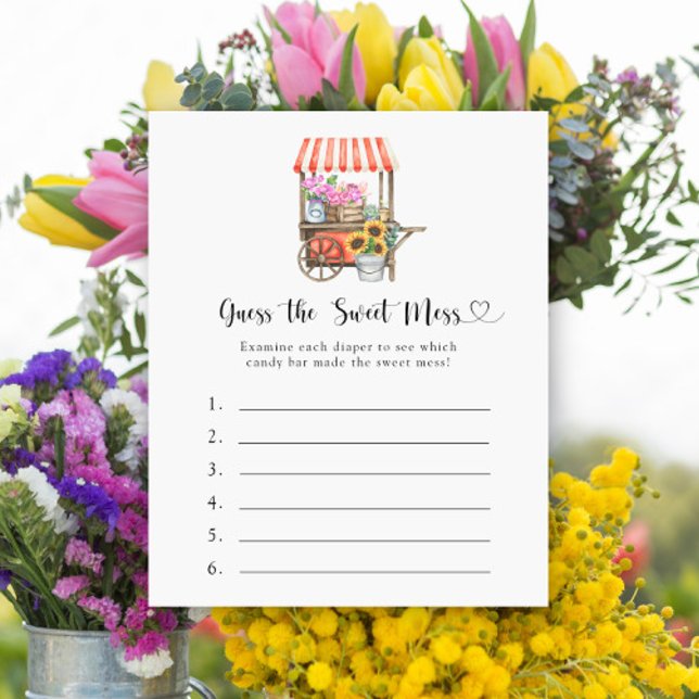 Baby shower de fleurs - Devinez le jeu Sweet Mess (Créateur téléchargé)