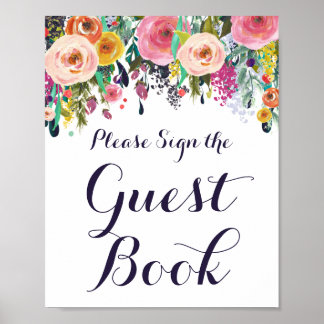 Baby shower de fleurs Signer le livre d'or