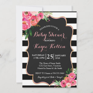 Baby shower de fleurs vives Invitation