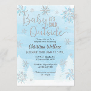 Baby shower de flocon de neige Invitation pour un