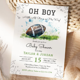 Baby shower de football aquarelle Invitation