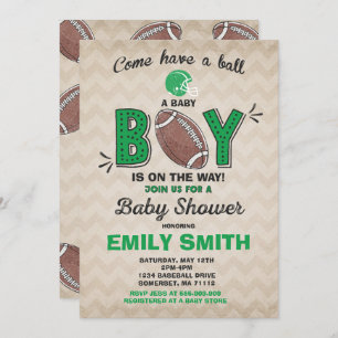 Baby shower de football Invitation Baby shower spo