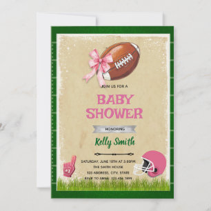 Baby shower de football invitation fille