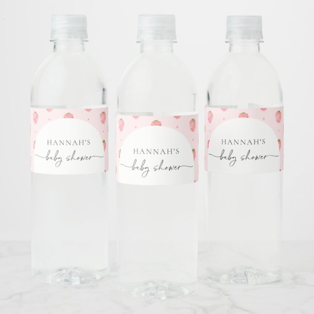 Baby shower de fraise bouteille d'eau Étiquettes (Bouteilles)