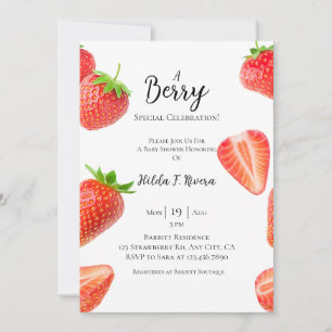 Baby shower de fraise sucrée Invitation