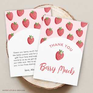 Baby shower de fraise sucrée Merci Cartes