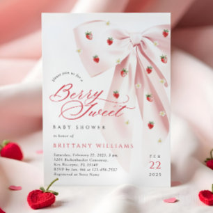 Baby shower de fraises de Bow rose Invitation