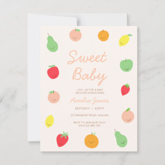 Baby shower de fruits coloré et mignon Invitation